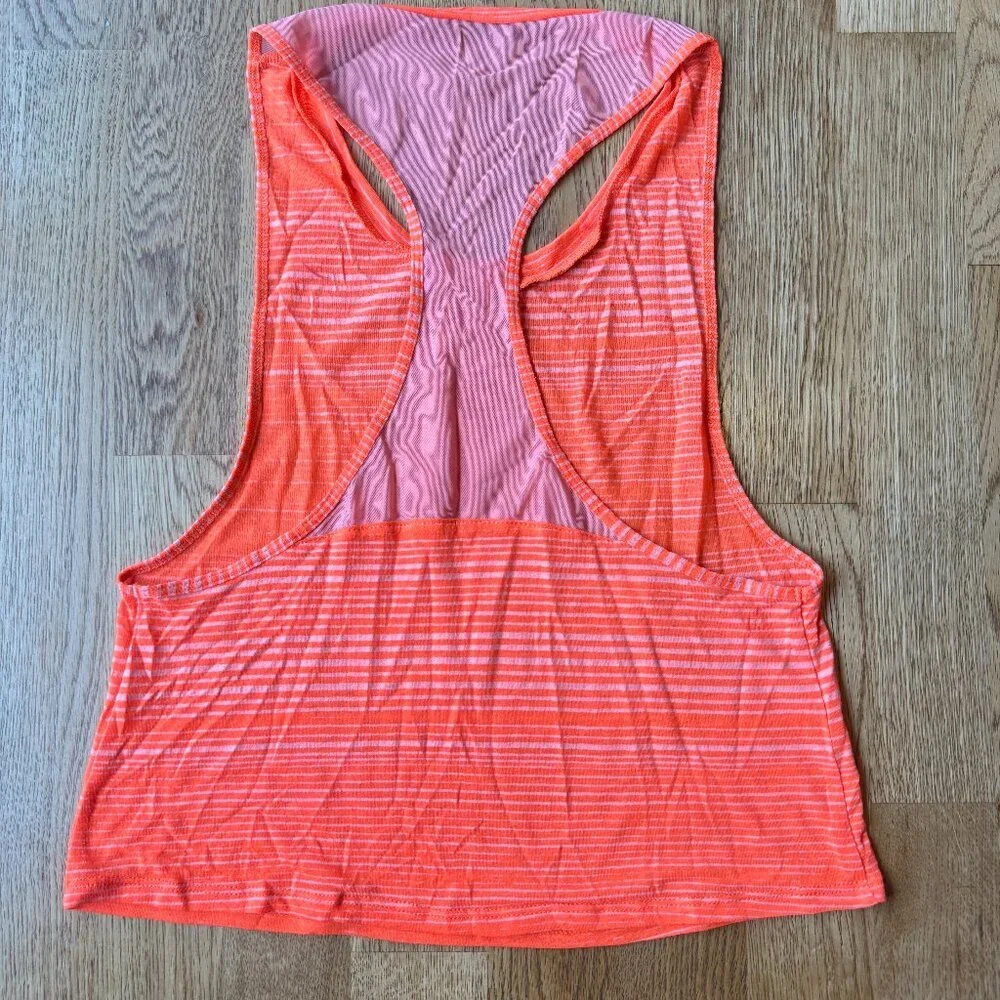 ALO Yoga Neon Orange Tank Top Crop Top
